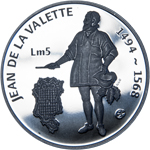 Grand Master Jean de la Valette silver coin Grand Master Jean de la Valette silver coin