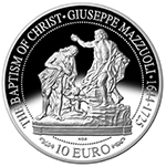Coins commemorating Giuseppe Mazzuoli&rsquo;s sculpture &lsquo;The Baptism of Christ&rsquo;