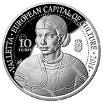 Issue of Silver Coin and Silver Foil Stamp commemorating Valletta, European Capital of Culture 2018