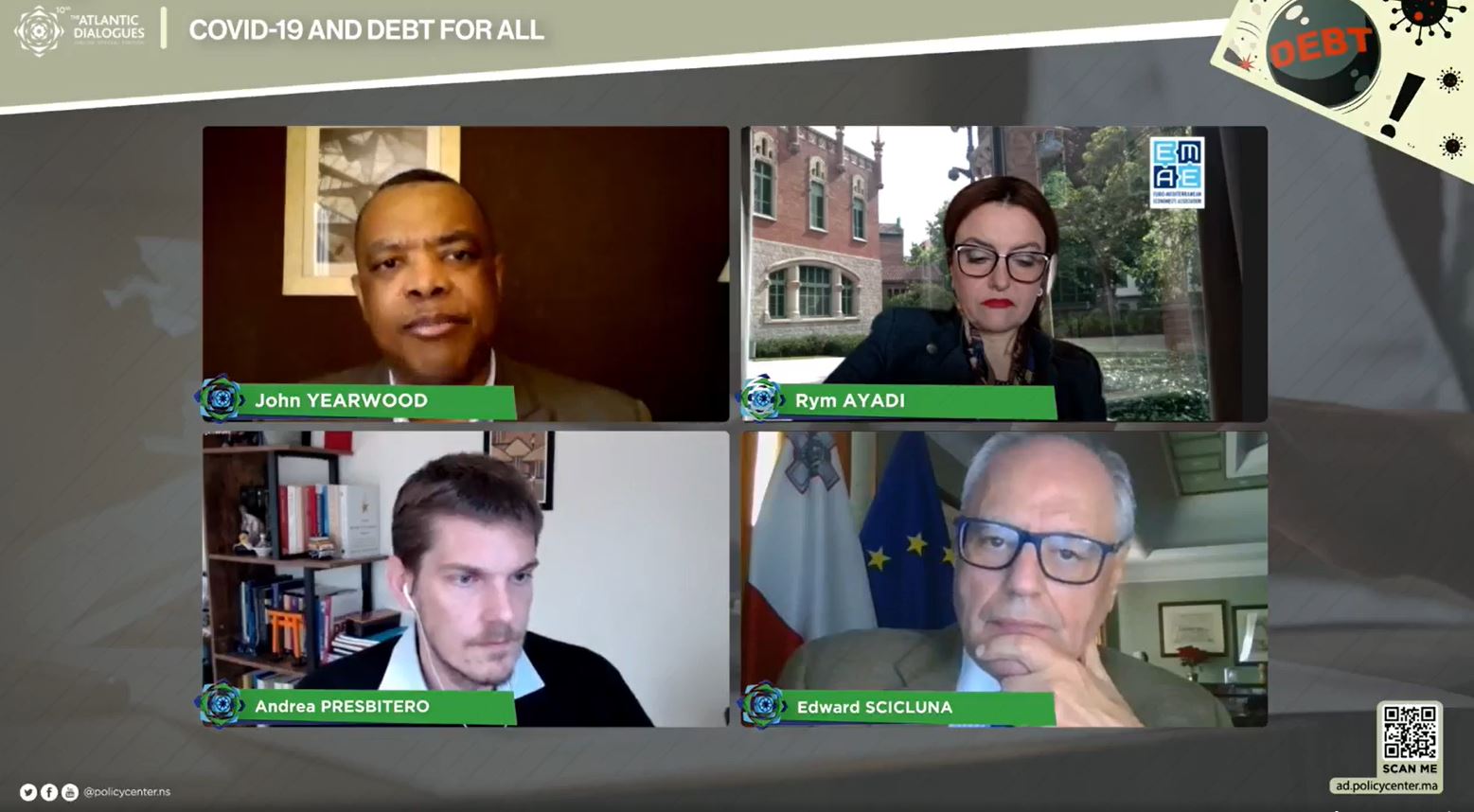 Governor, Professor Edward Scicluna, participated in a panel discussion "COVID-19 and Debt for All" organized within the framework of the Atlantic Dialogues.
