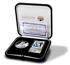 Issue of Silver Coin and Silver Foil Stamp commemorating Valletta, European Capital of Culture 2018