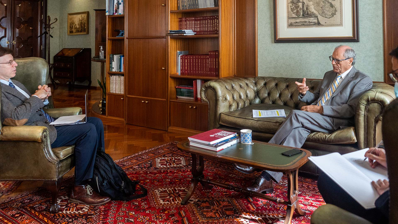Governor Scicluna discussess monetary policy with David Barwick (Econostream) Governor Scicluna discussess monetary policy with David Barwick (Econostream)