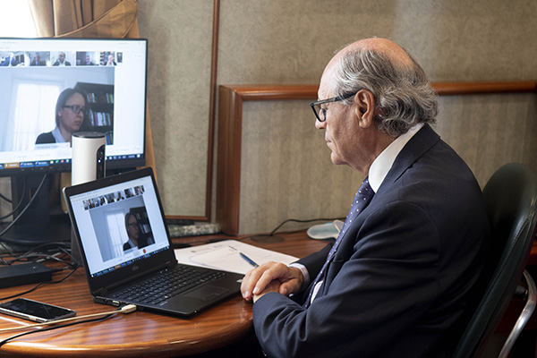 Governor Prof. Scicluna during the webinar