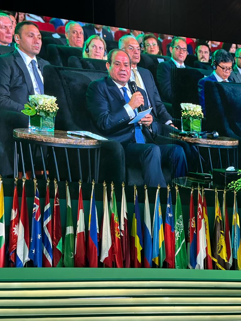 President Abdel Fatah El-Sisi of Egypt intervening during the opening speeches