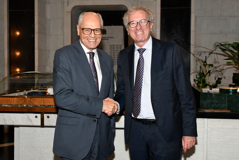 Governor, Professor Edward Scicluna with Mr Pierre Gramegna, ESM Managing Director Governor, Professor Edward Scicluna with Mr Pierre Gramegna, ESM Managing Director