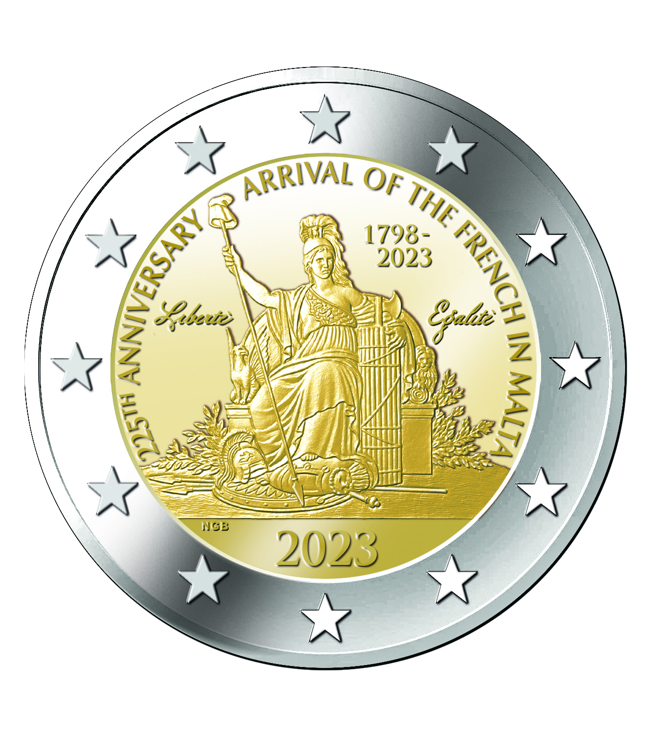 Munita Kommemorattiva taż-&euro;2 - Napuljun Bonaparte u l-Franċiżi f'Malta