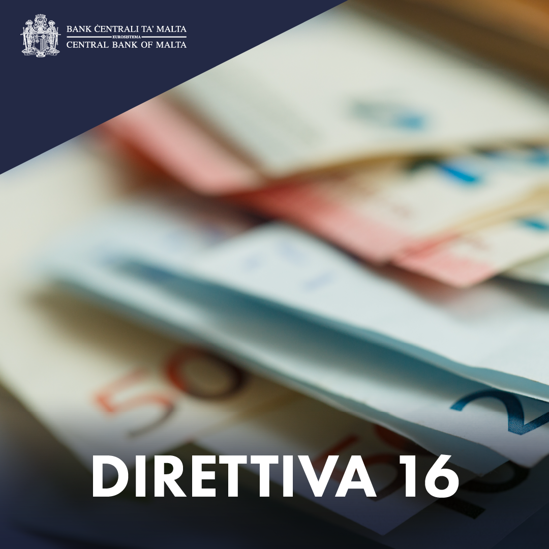Il-Bank Ċentrali ta&rsquo; Malta jippubblika emendi fid-Direttiva Nru 16
