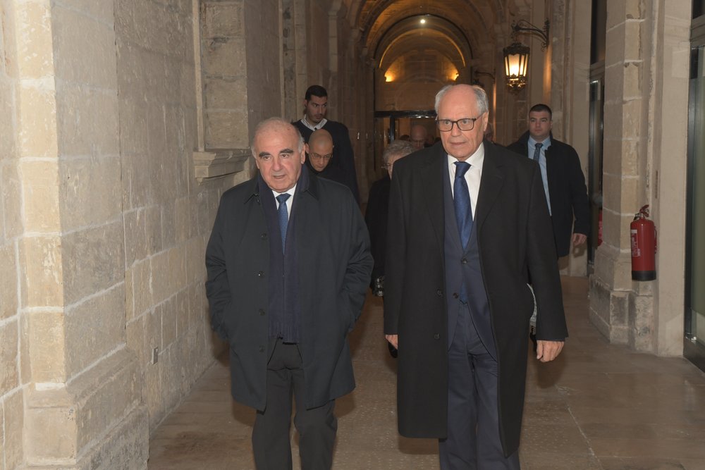 L-Eċċellenza tiegħu l-President ta&rsquo; Malta, George Vella, u l-Professur Edward Scicluna, il-Gvernatur tal-Bank Ċentrali ta&rsquo; Malta